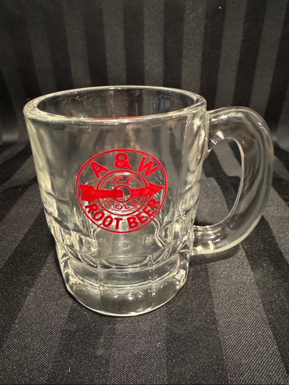 Collectible-Baby Root Beer Glass Mug - Clear Glass with Red Bullseye Logo